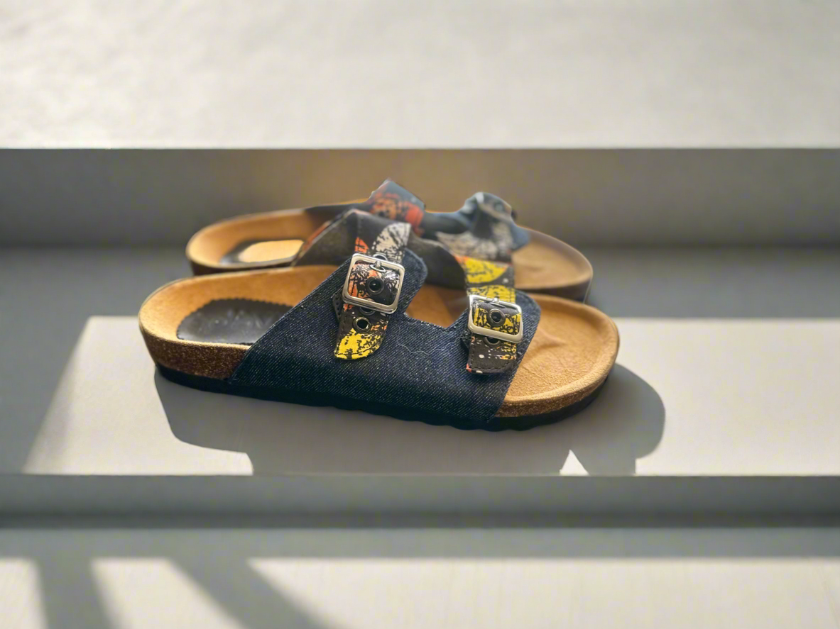 Denim Ankara Sliders