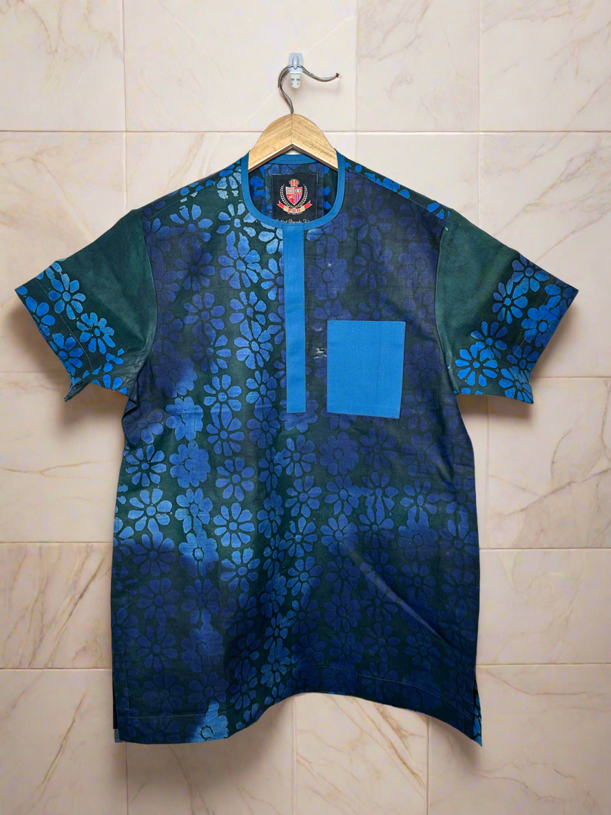 Teal Adire Shirt
