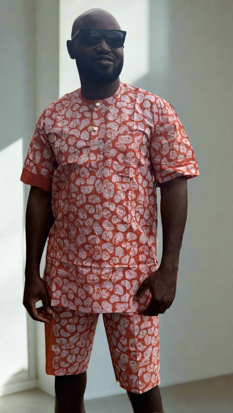 Orange Adire Outfit