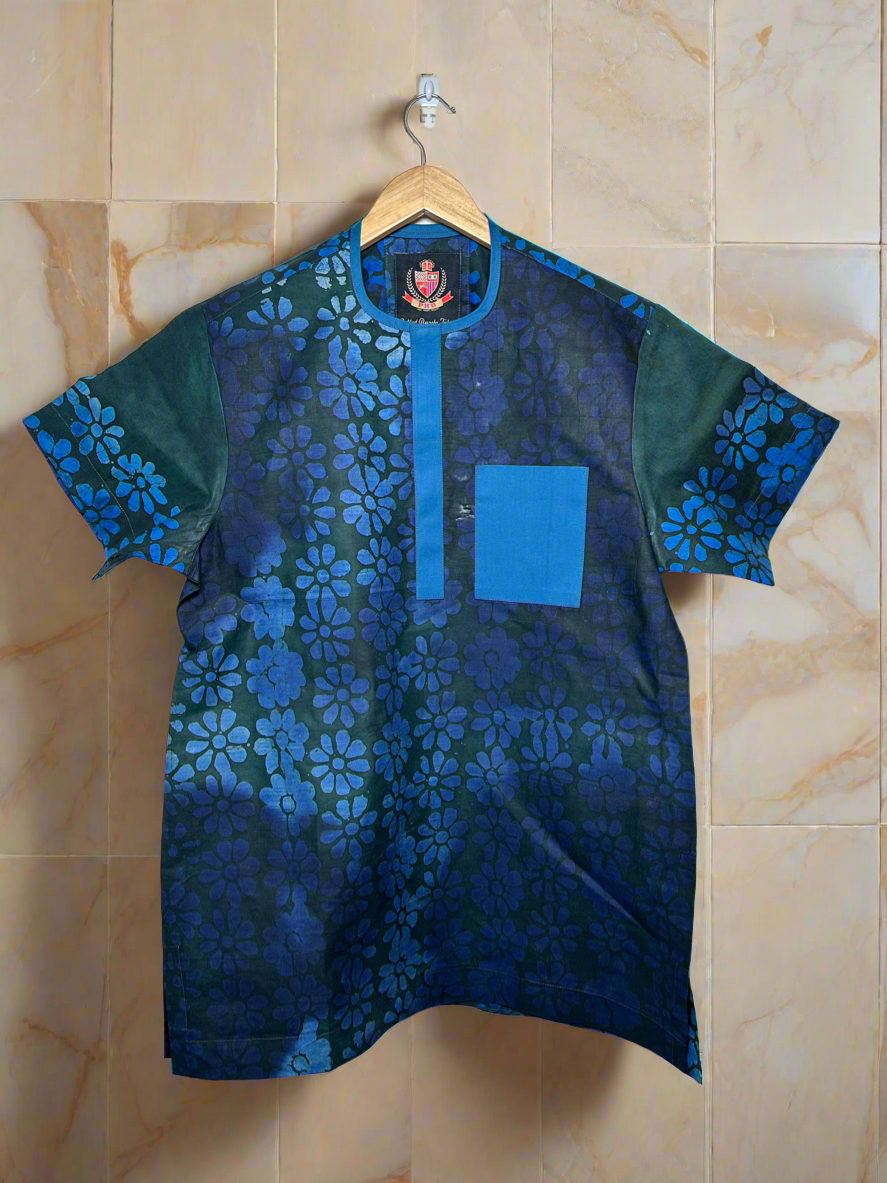 Teal Adire Shirt