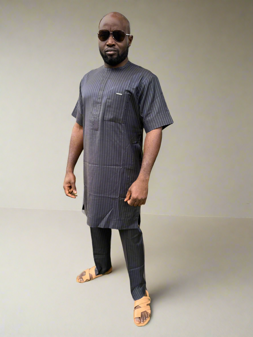 Black Striped Kaftan