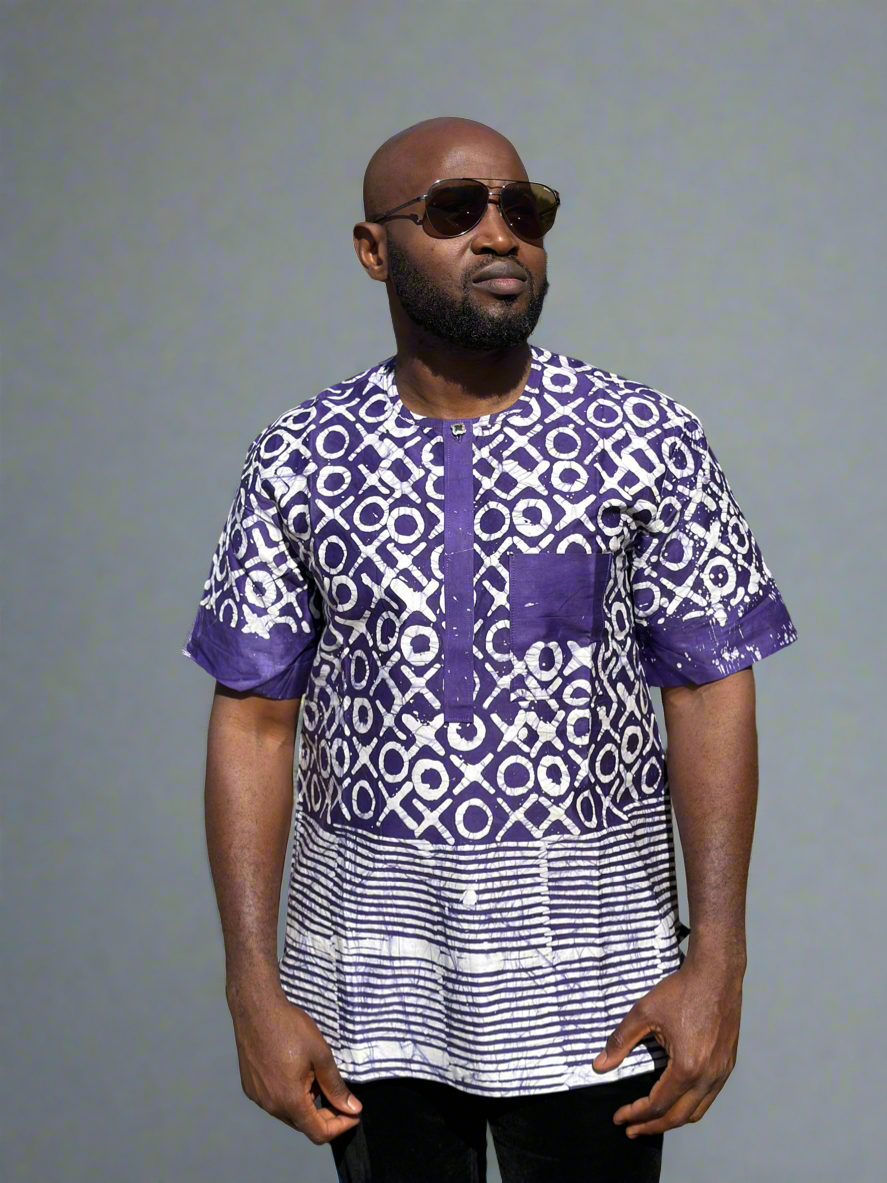 Purple Haze Adire Shirt