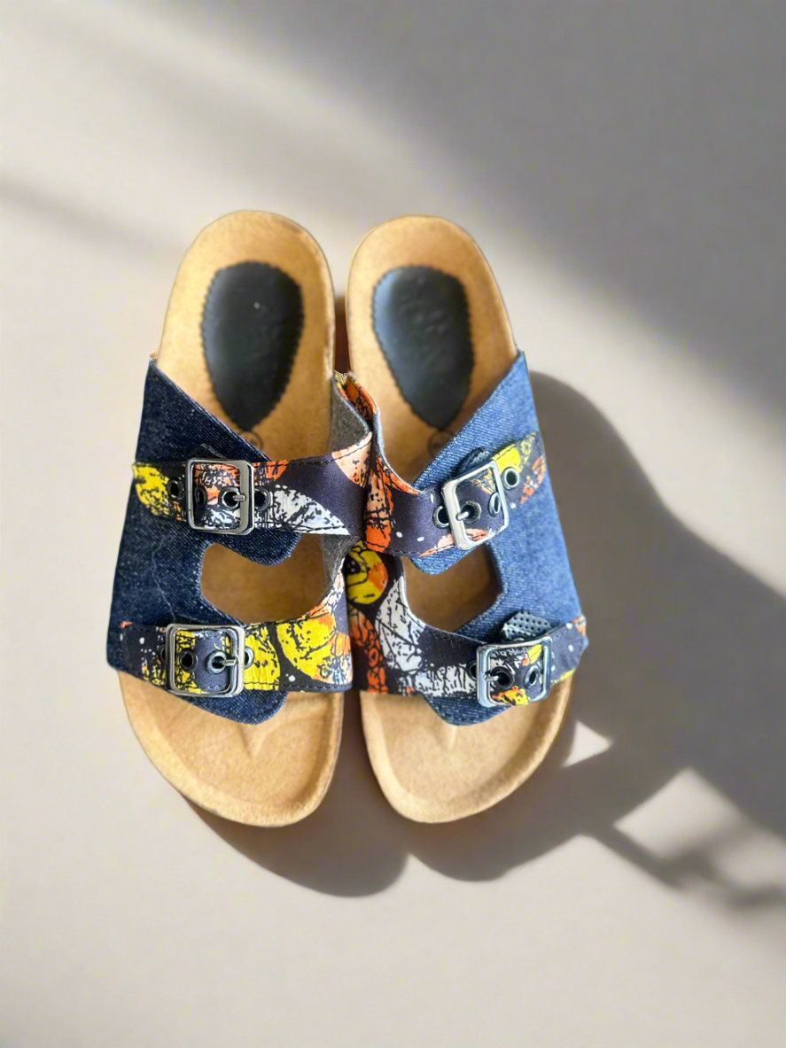 Denim Ankara Sliders