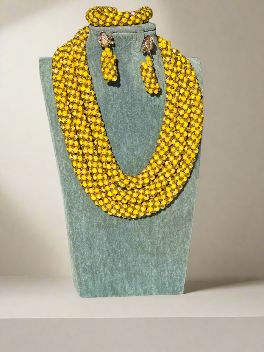 Yellow Agate Stone Set
