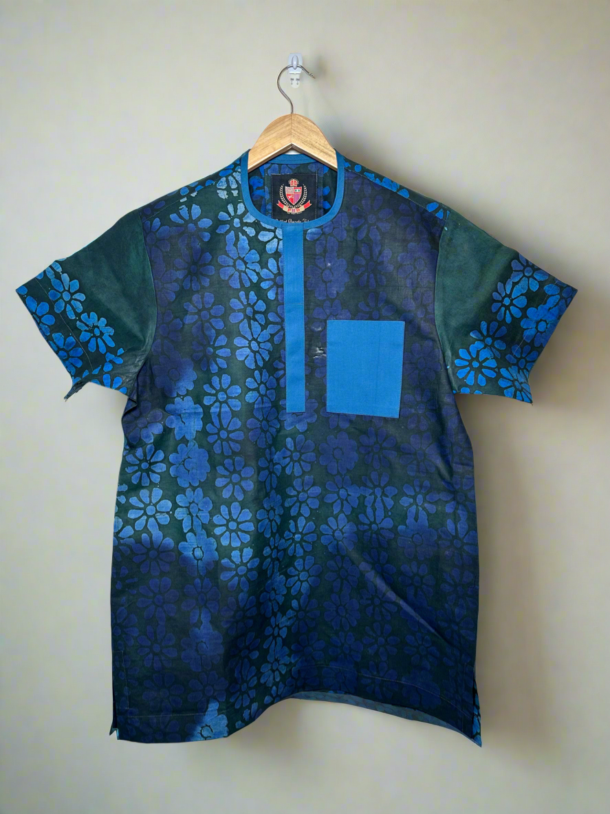 Teal Adire Shirt