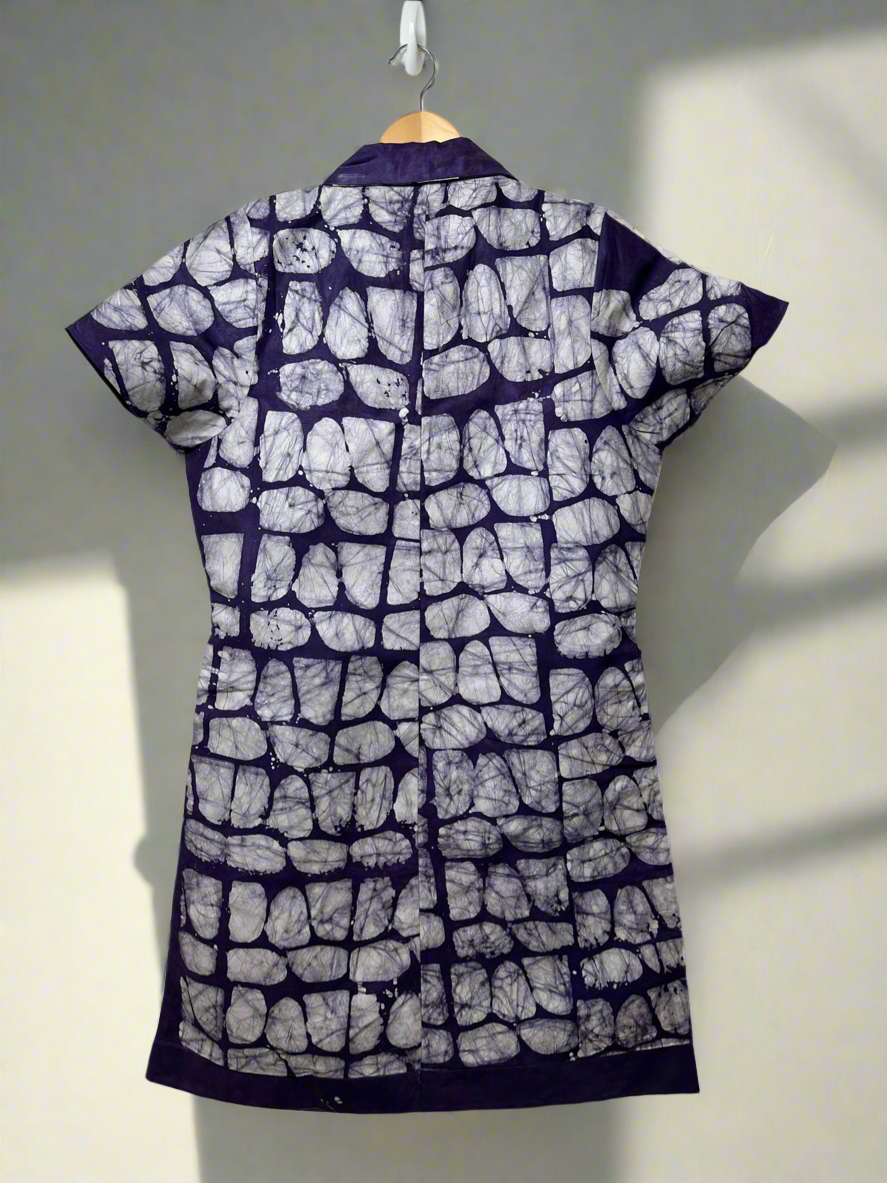 Deep Purple Adire Dress