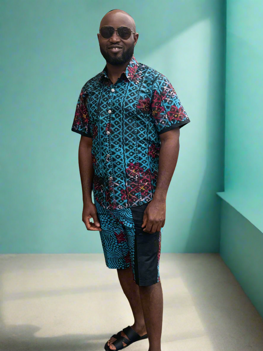 Turquoise Adire Outfit