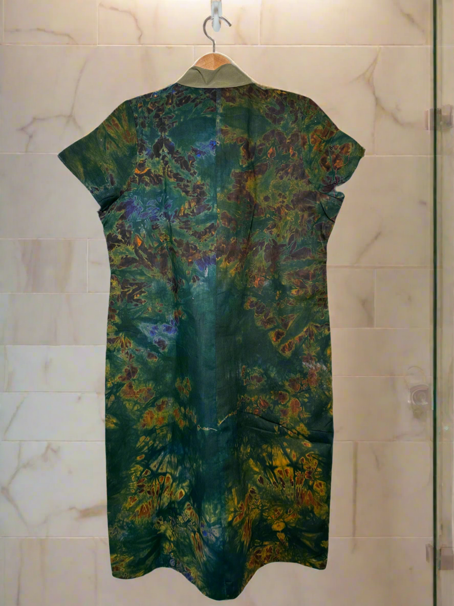 Dark Green Adire Dress