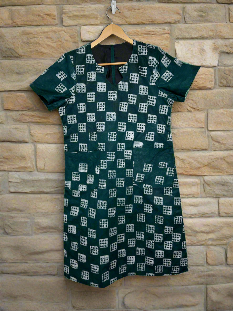 Green Adire Dress