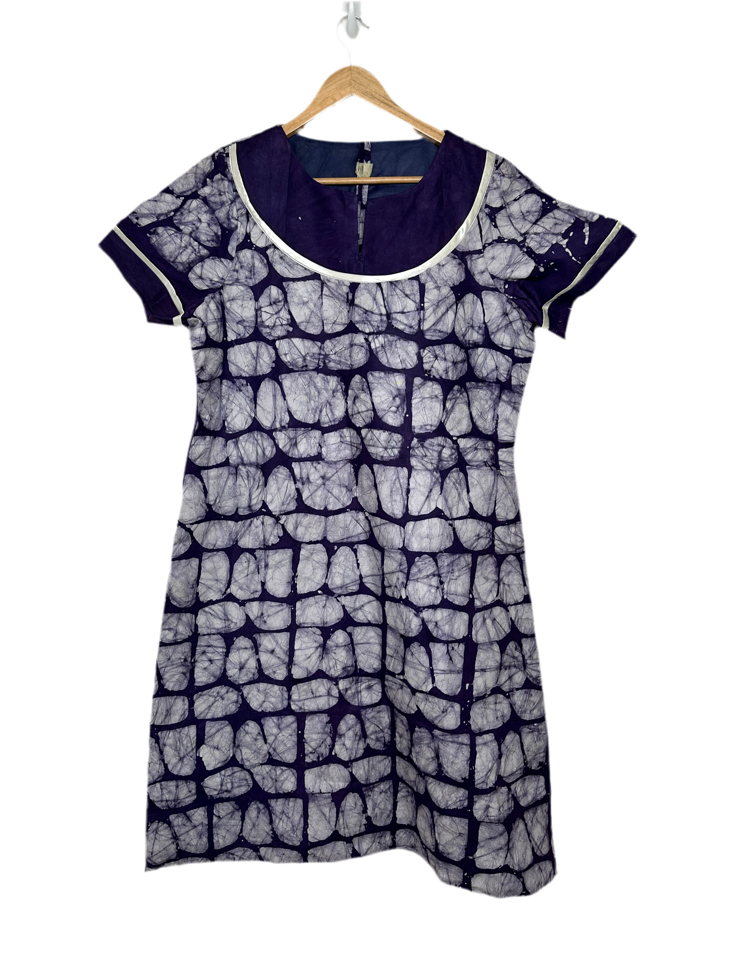 Navy Blue and White Adire Dress