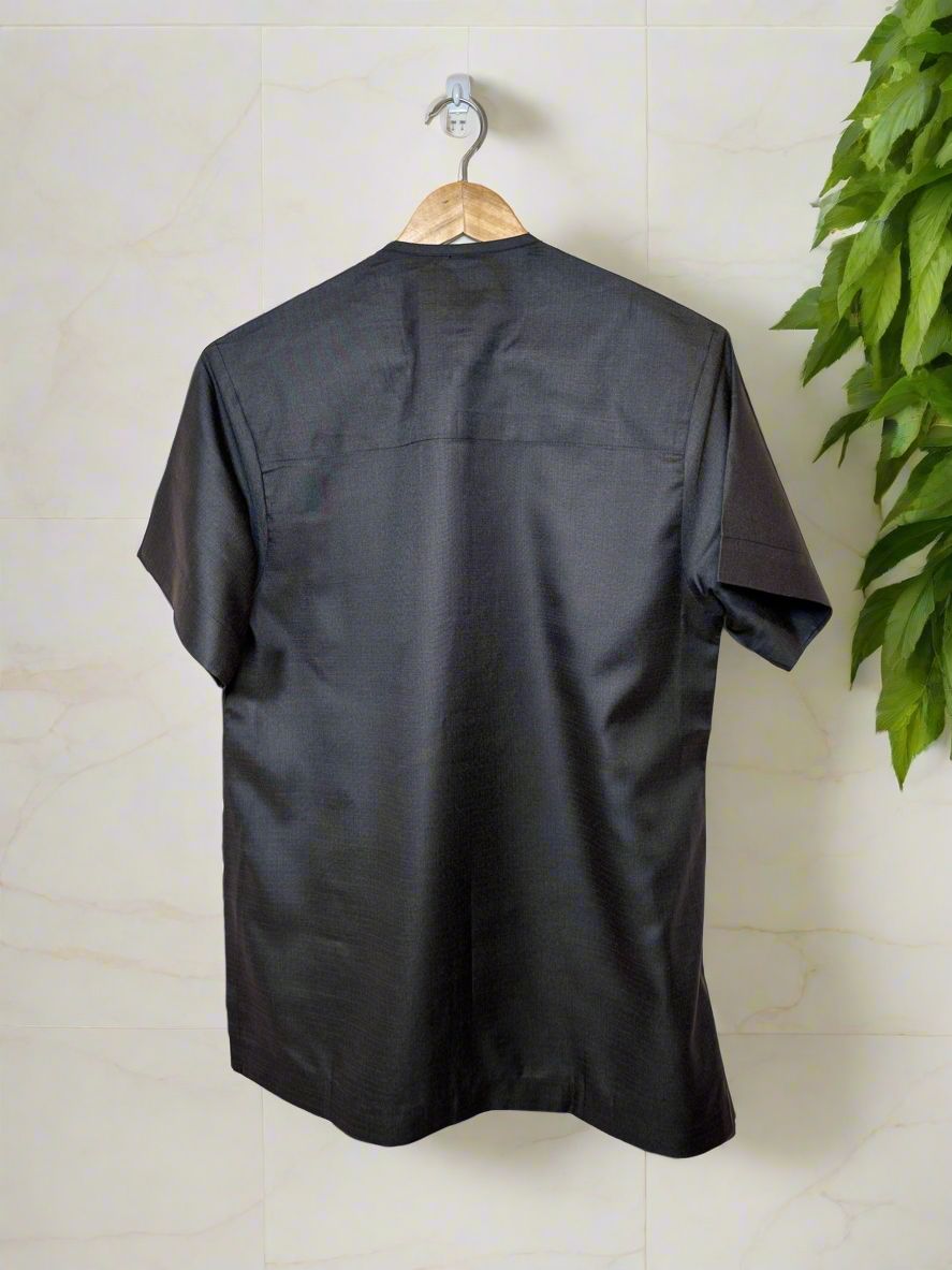 Python Yellow and Maroon Adire Combo Shirt