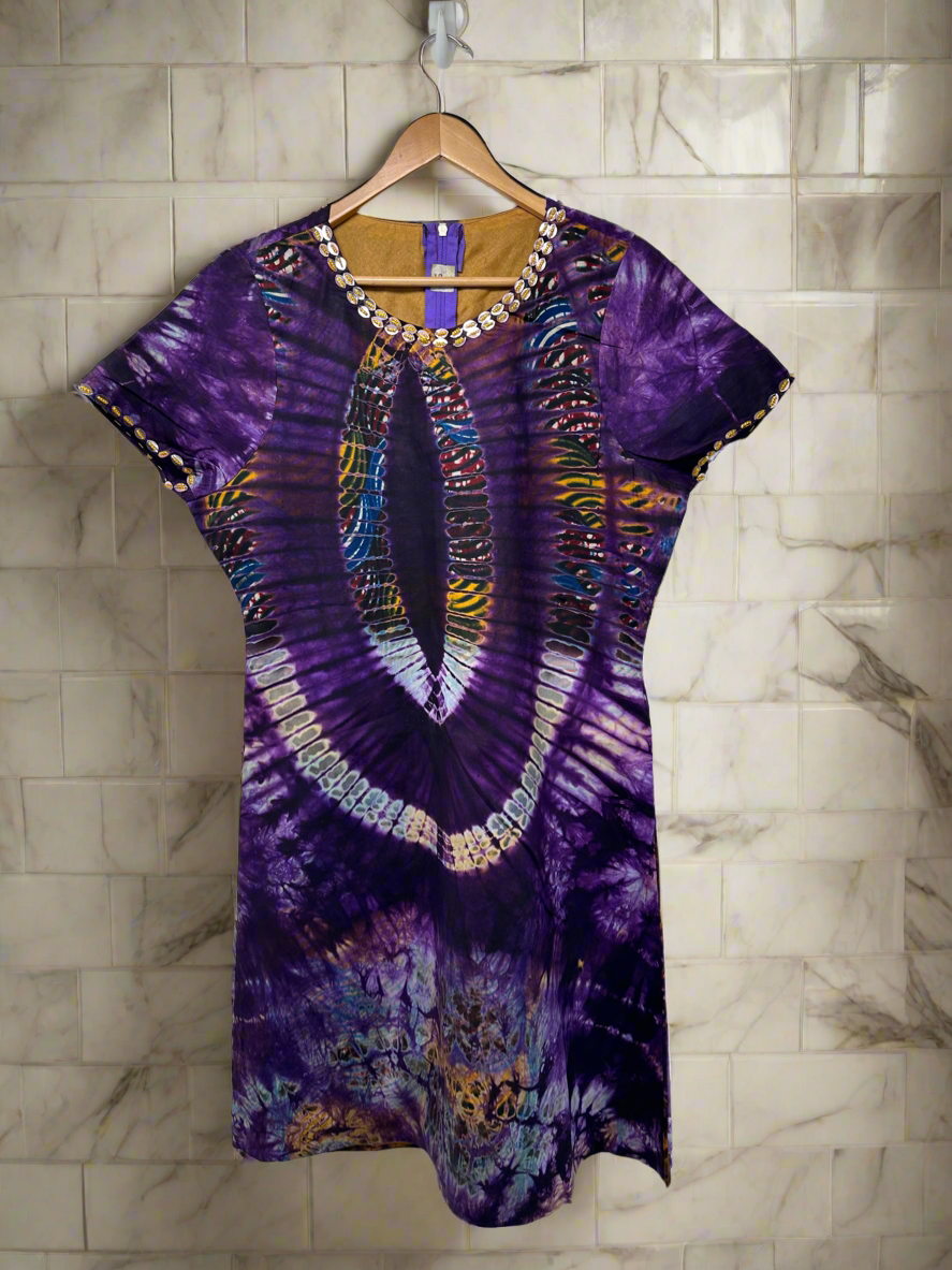Purple Adire Dress
