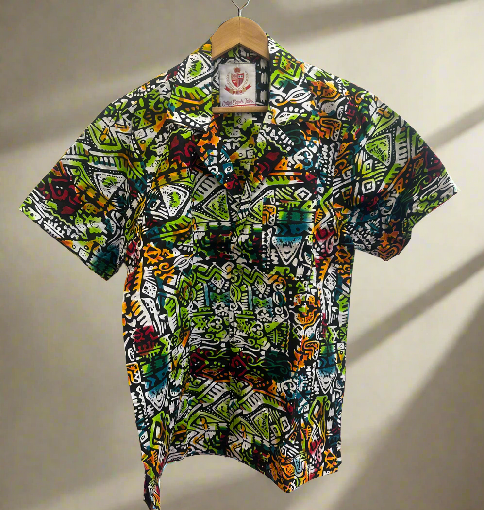 Multi Coloured Ankara Cuban Shirt