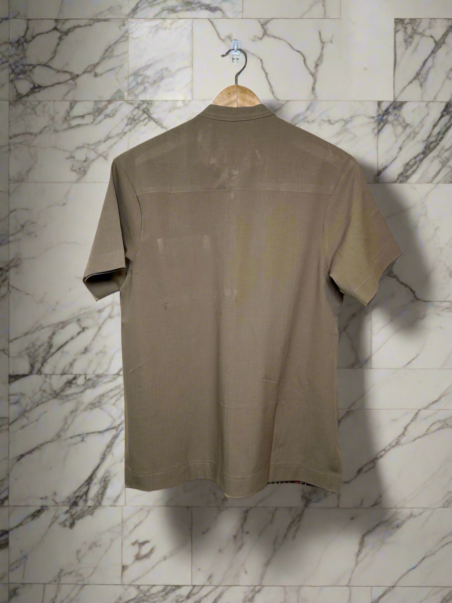 Red and Brown Adire Combo Shirt