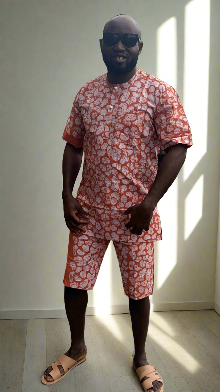 Orange Adire Outfit
