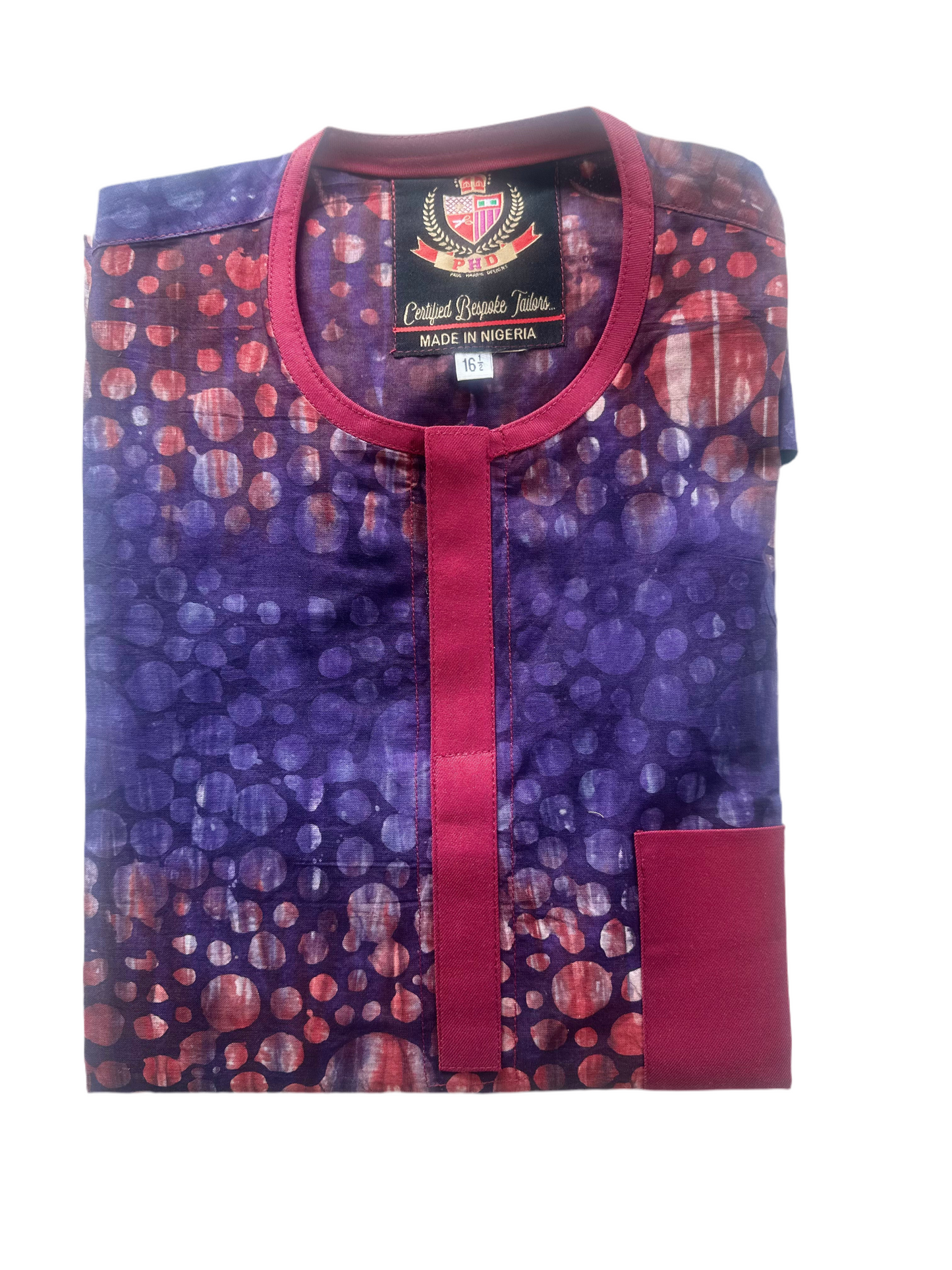 Red and Blue Haze Adire Buba