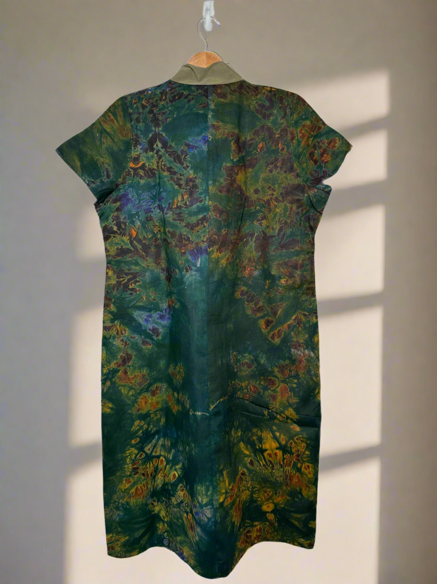 Dark Green Adire Dress