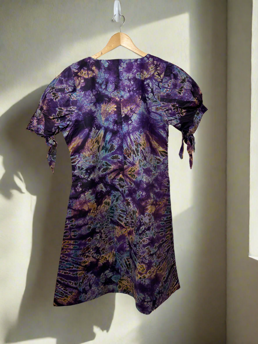 Purple Ray Adire Dress