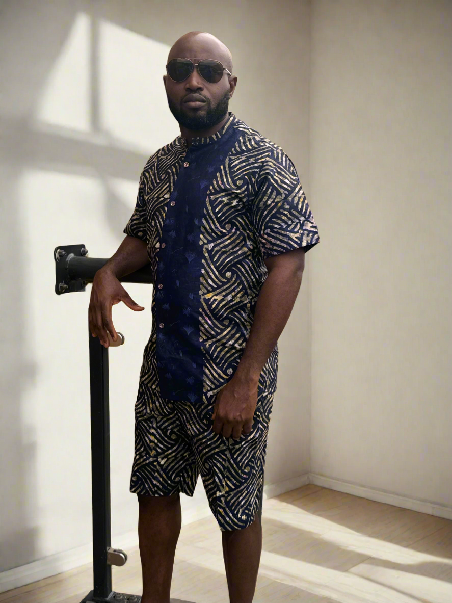 Navy Blue Adire Outfit