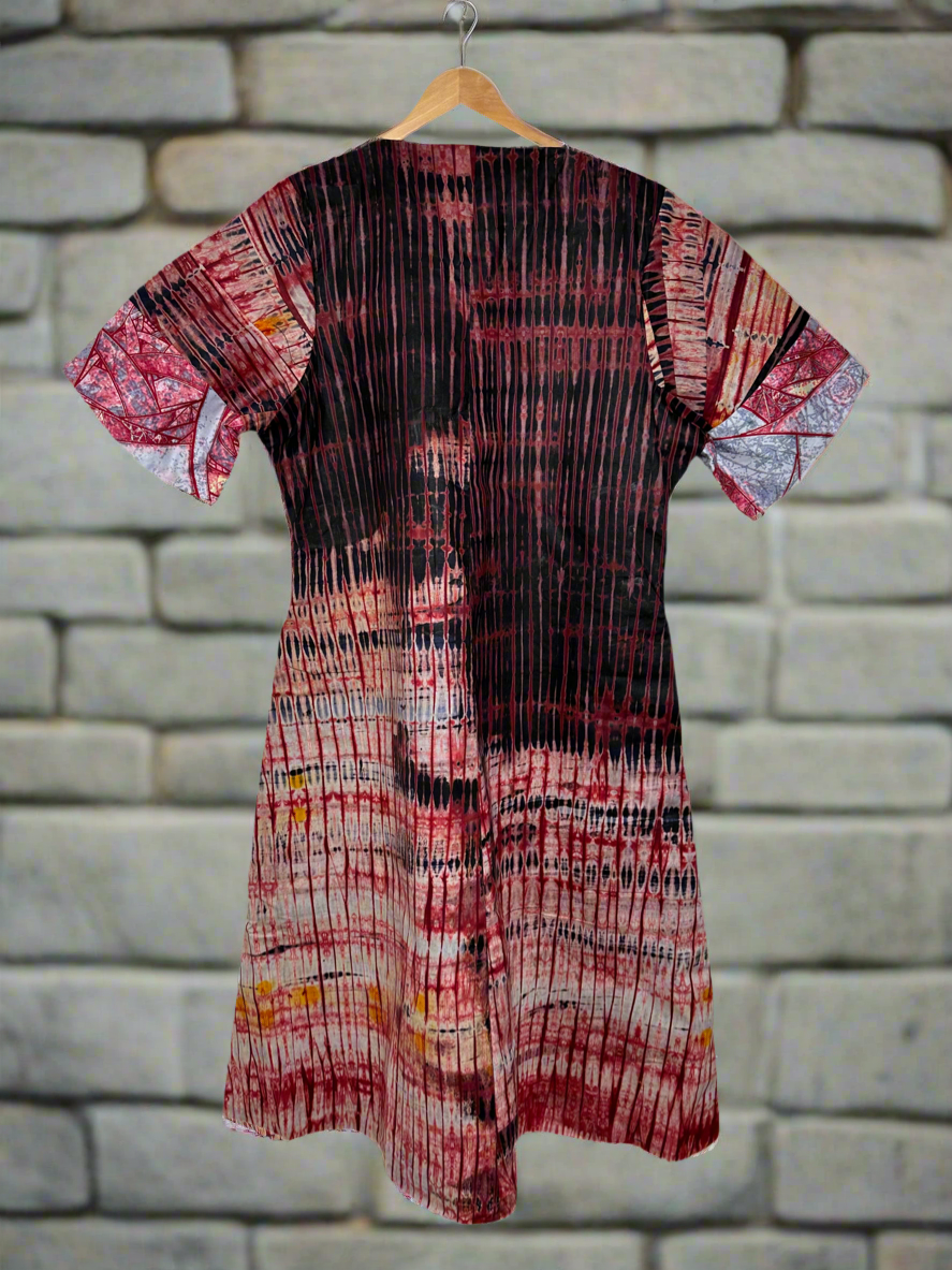 Ox Red Adire Dress
