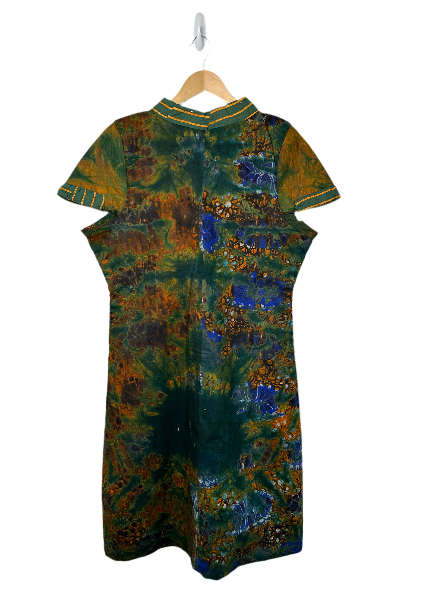 Peacock Green Adire Dress