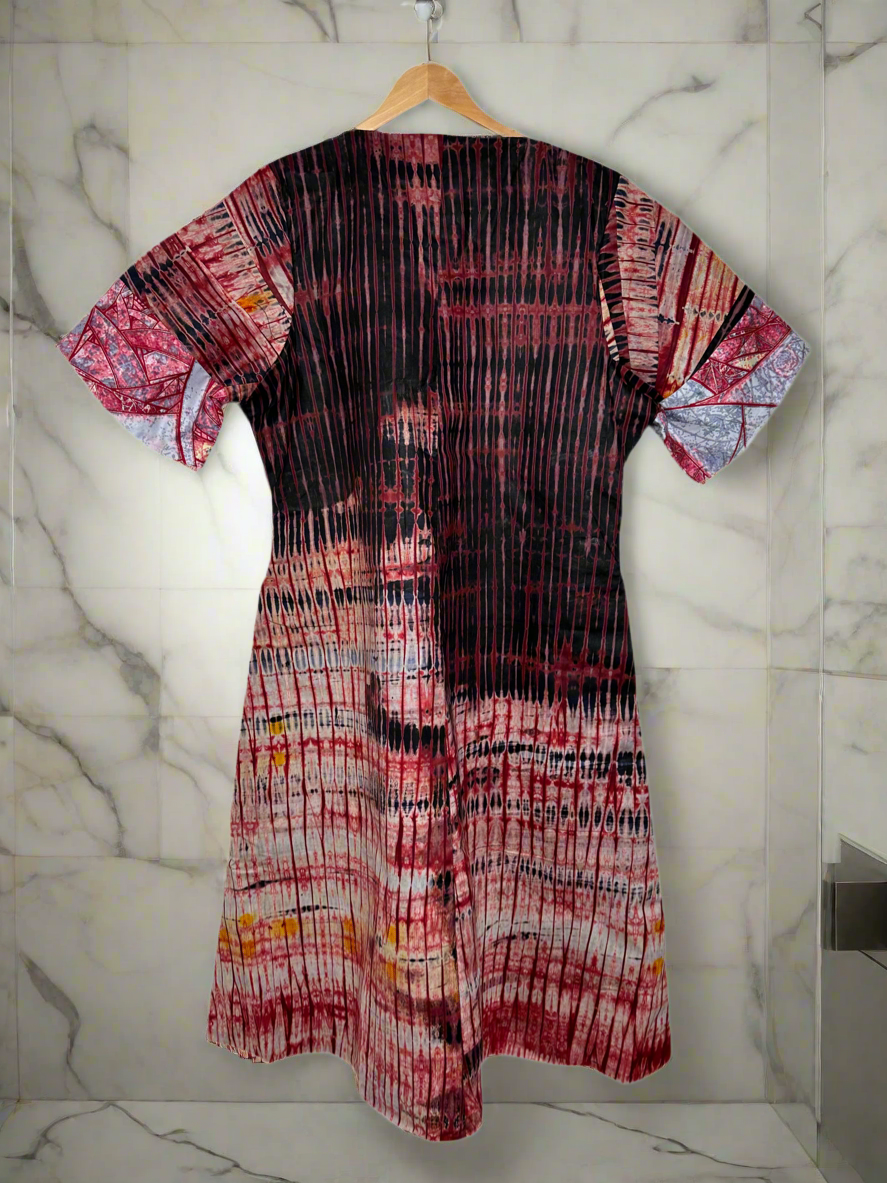 Ox Red Adire Dress