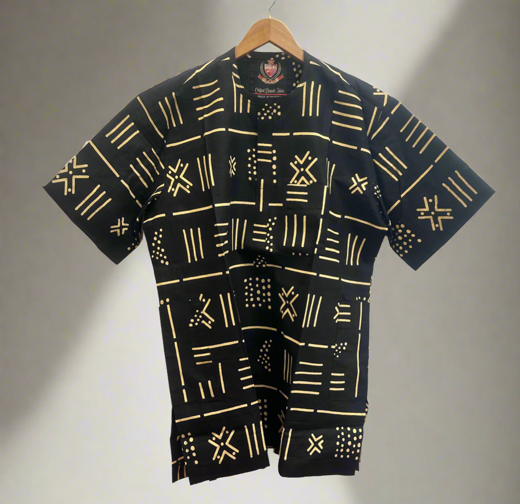 Black Patterned Ankara Shirt