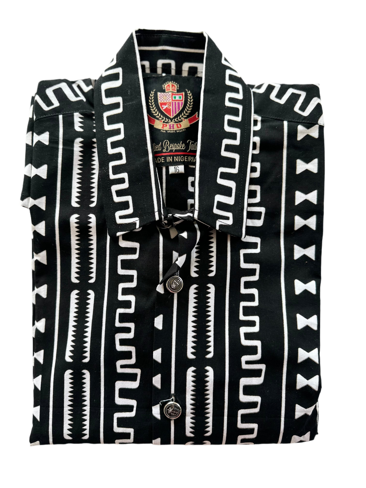 Black Ethnic Pattern Ankara Shirt