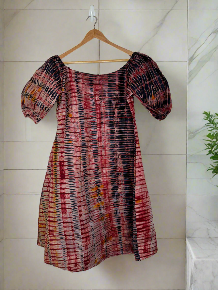 Ox blood Adire Dress