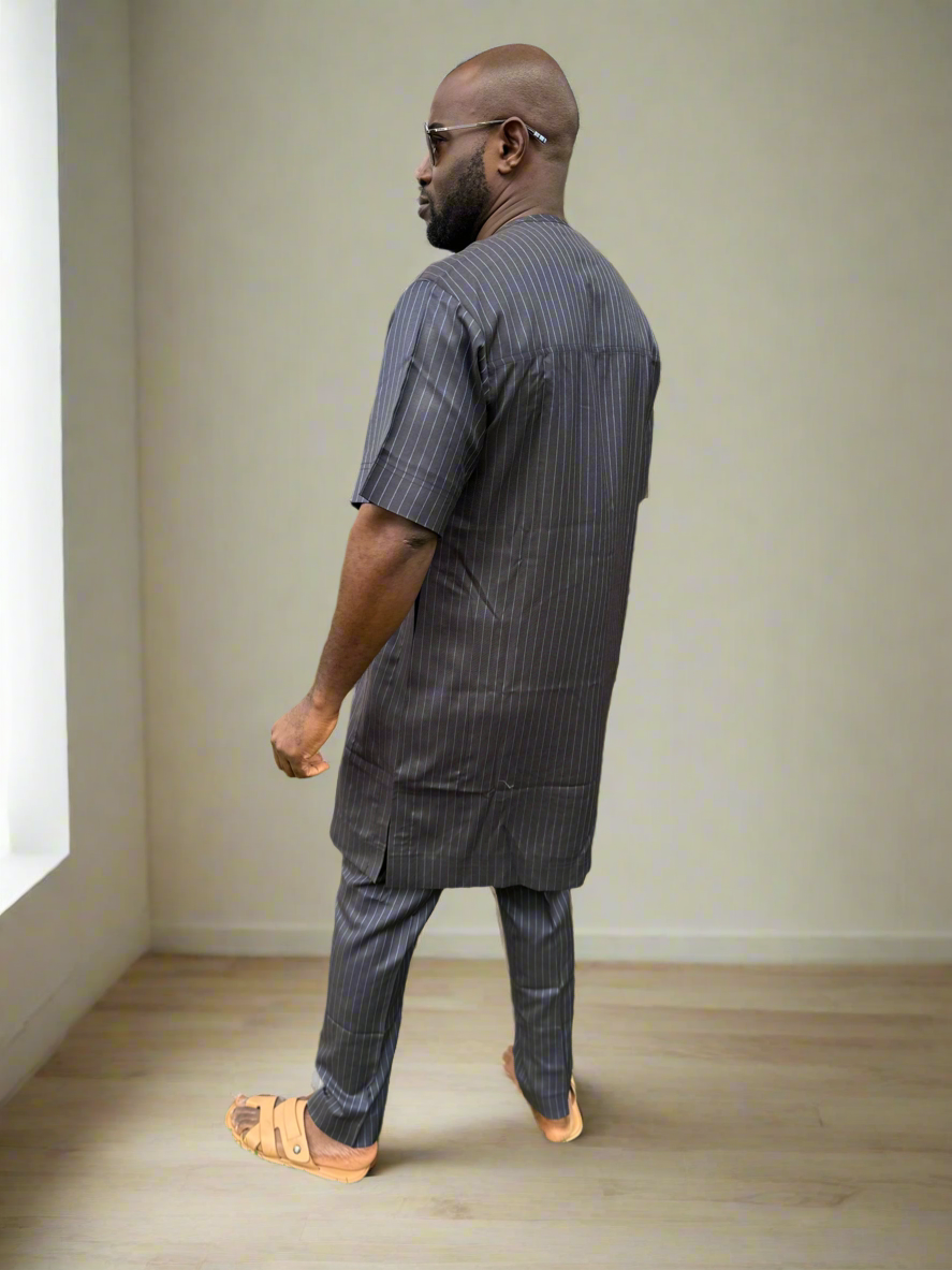 Black Striped Kaftan