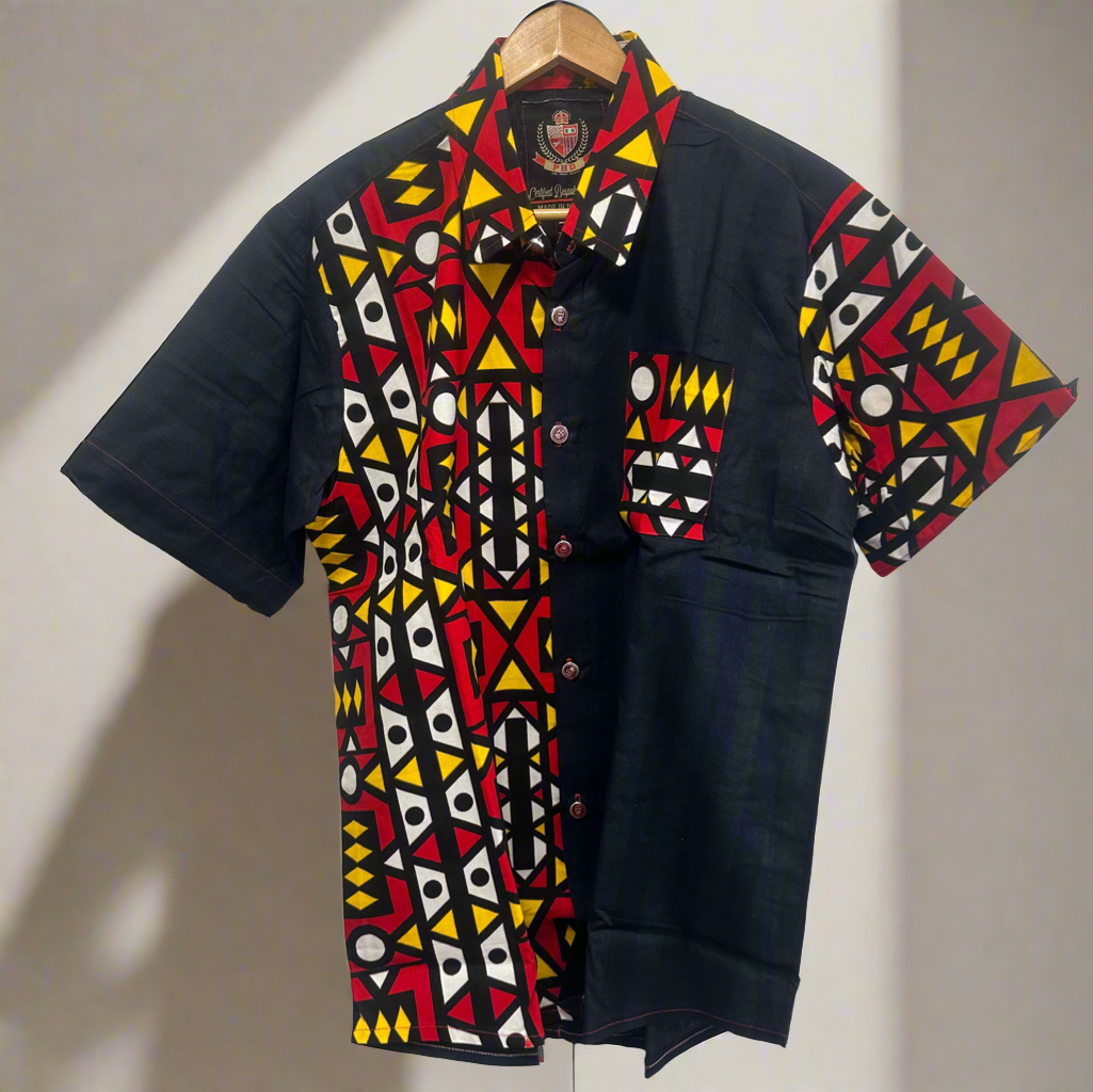 Combo Black Ankara Shirt