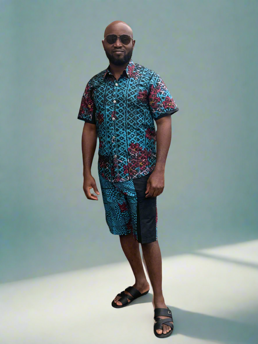 Turquoise Adire Outfit