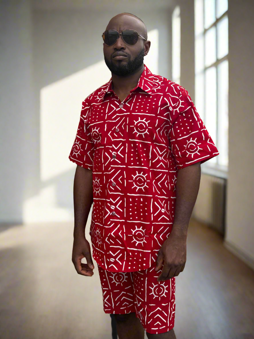 Red Tribal Ankara Outfit