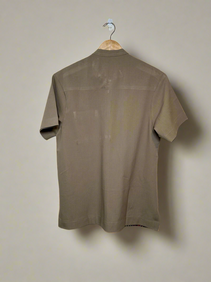 Red and Brown Adire Combo Shirt