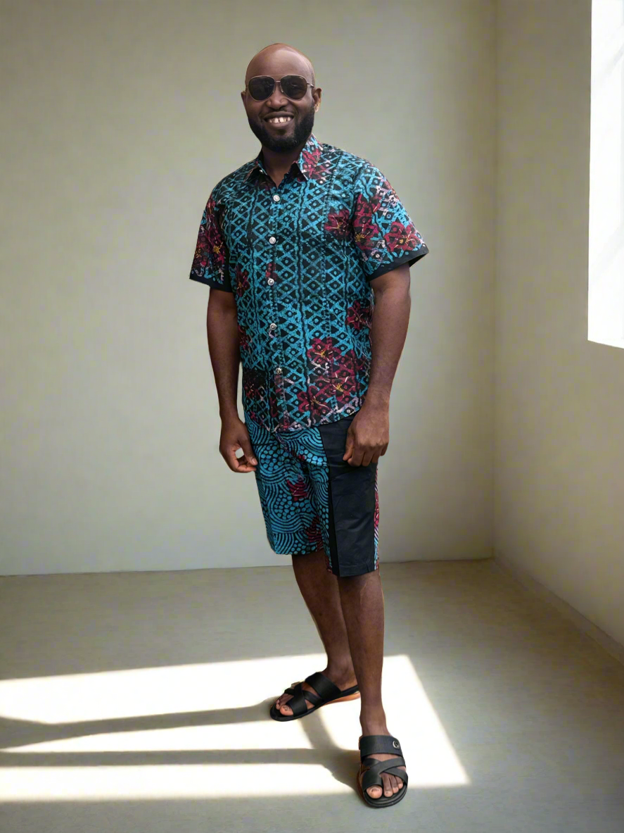 Turquoise Adire Outfit