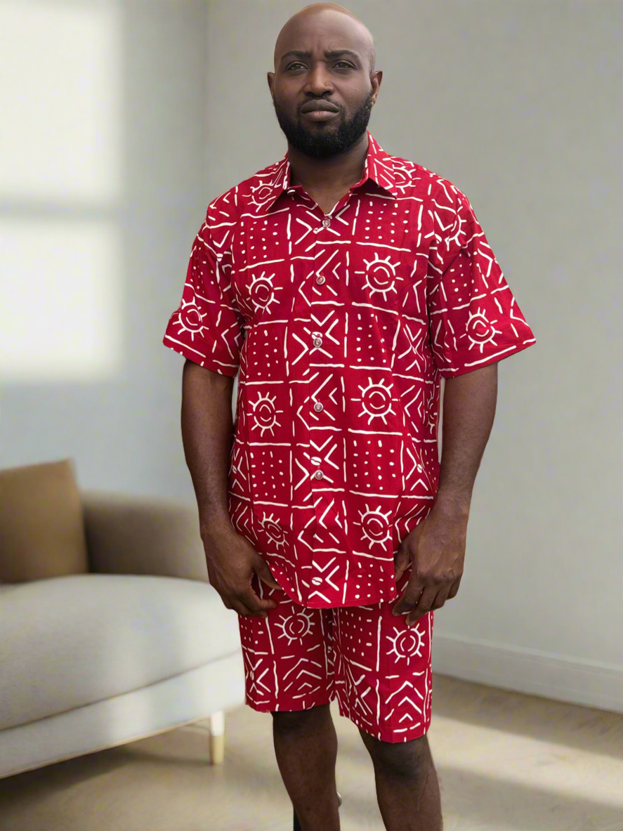 Red Tribal Ankara Outfit