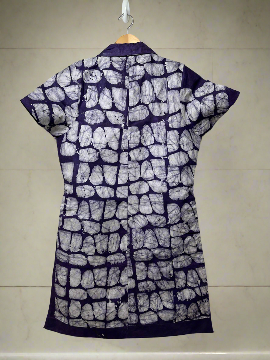 Deep Purple Adire Dress