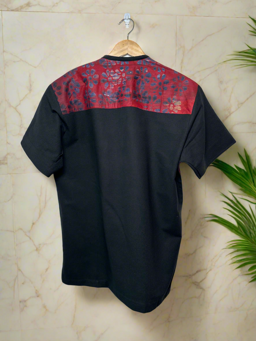 Red and Black Adire Combo Shirts