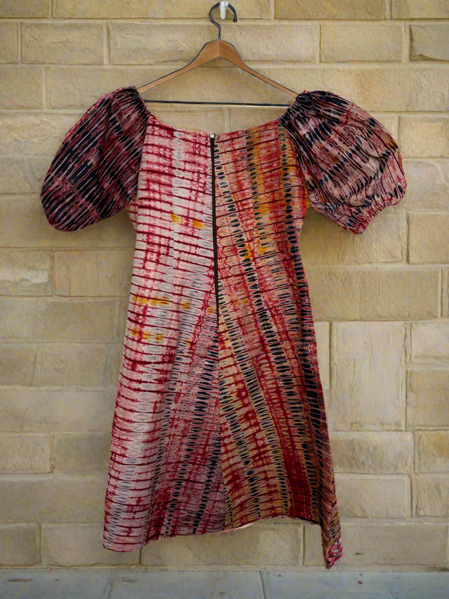 Ox blood Adire Dress