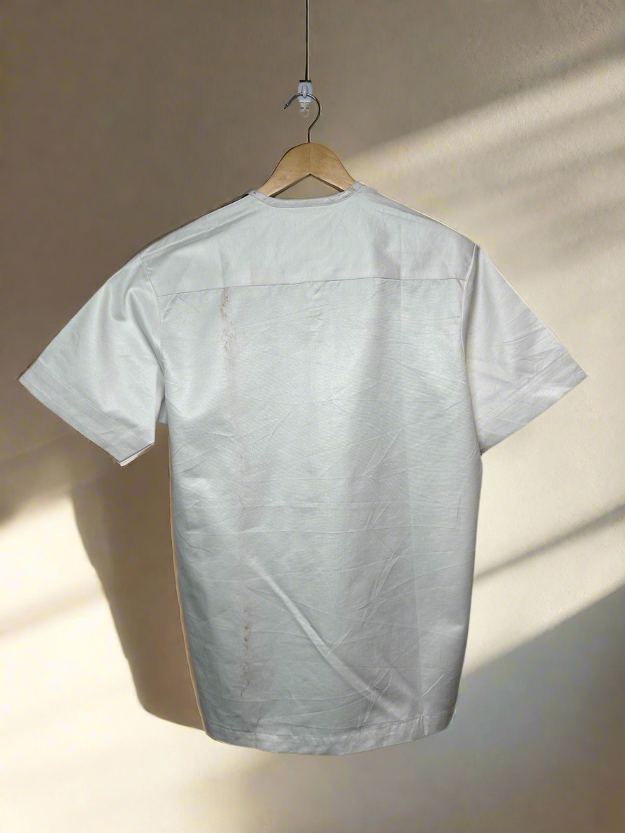 Red Adire and White Fabric Shirt