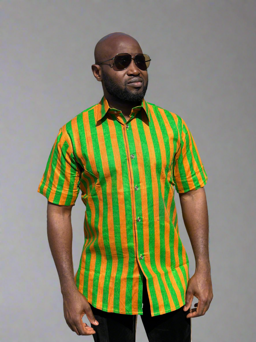 Green and Golden Ankara Shirt