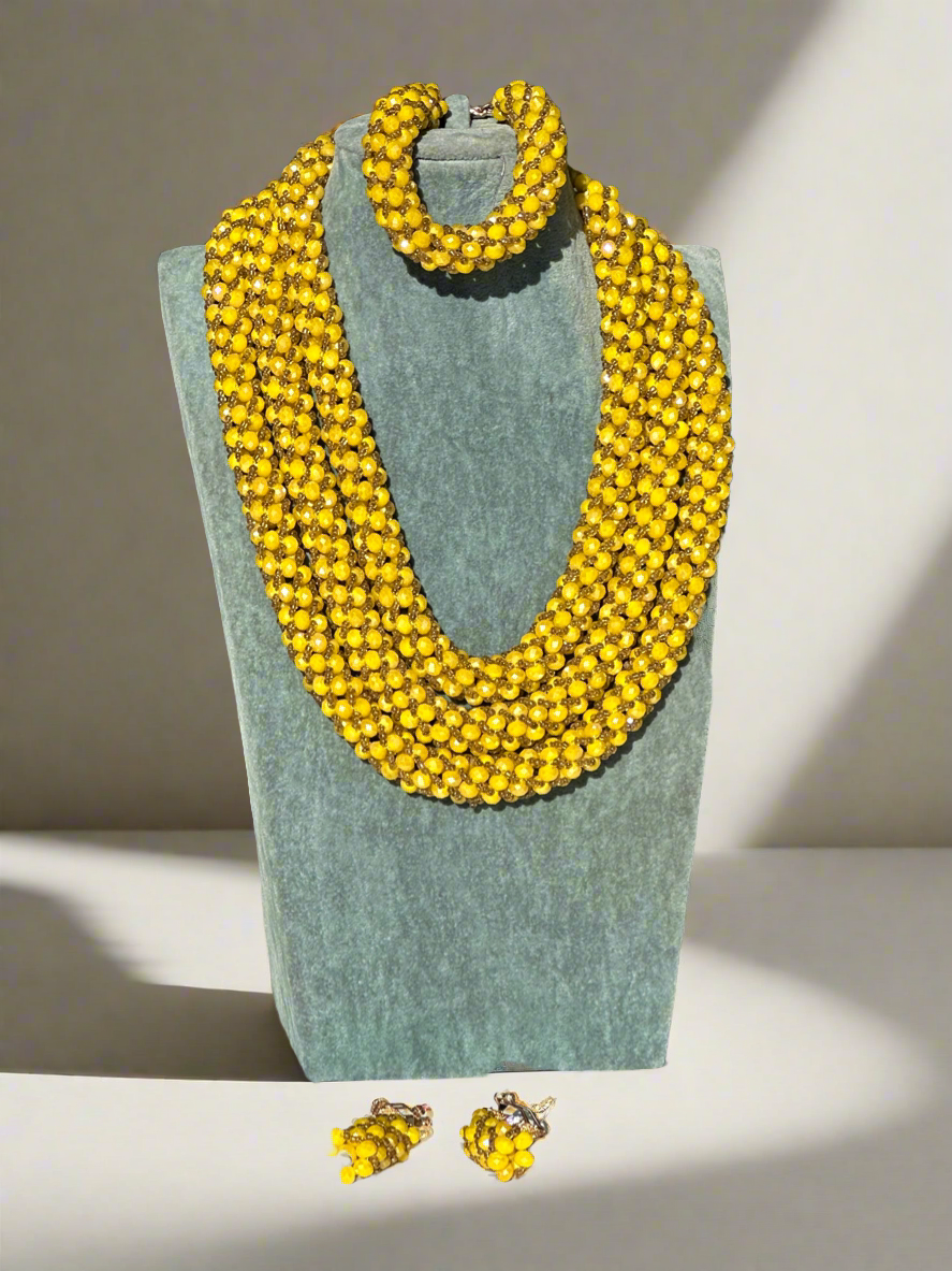 Yellow Agate Stone Set