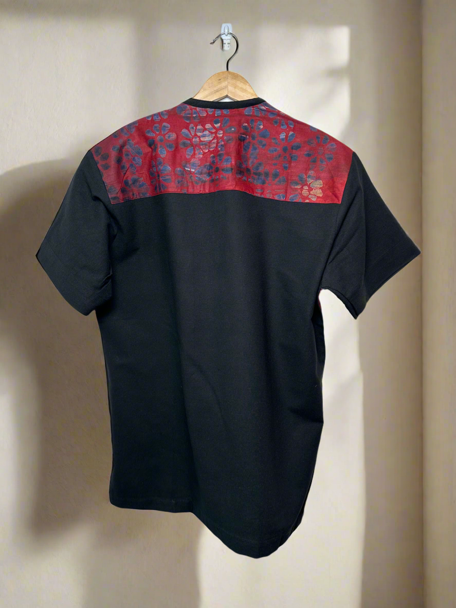 Red and Black Adire Combo Shirts