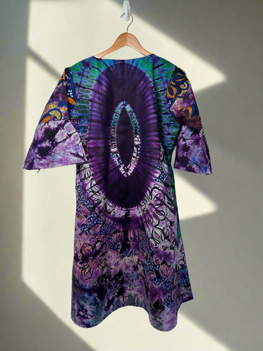 Purple Haze Adire Dress