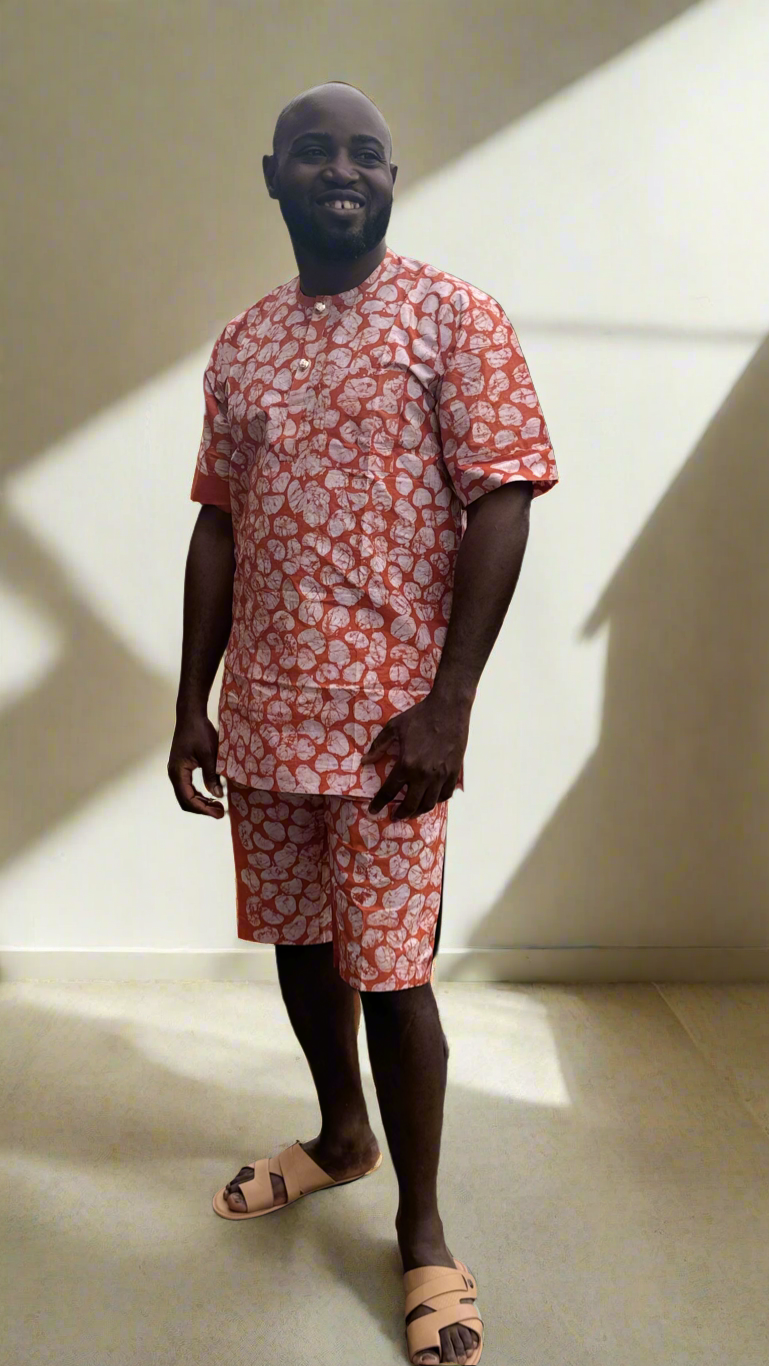 Orange Adire Outfit