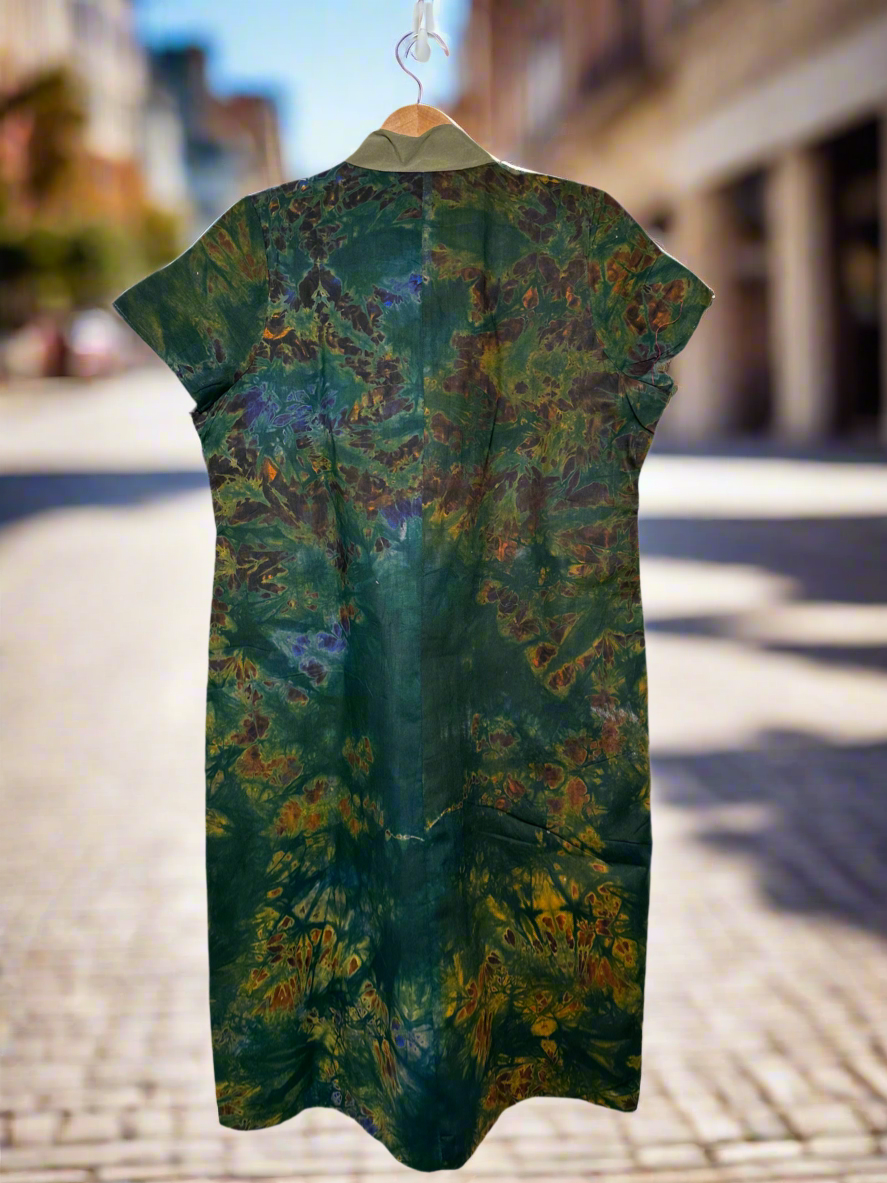 Dark Green Adire Dress
