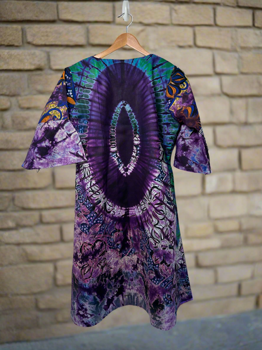 Purple Haze Adire Dress