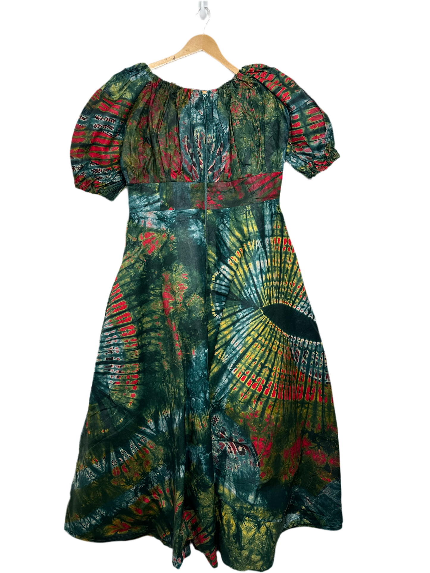 Green Base Adire Gown