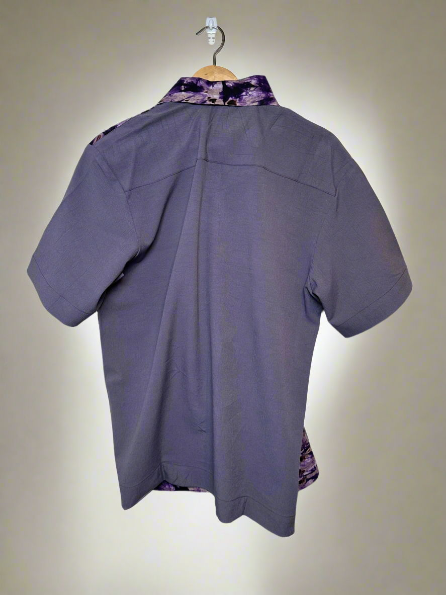 Purple haze Adire Combo Shirt