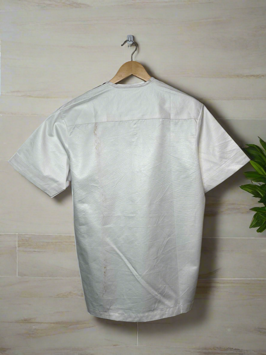 Red Adire and White Fabric Shirt